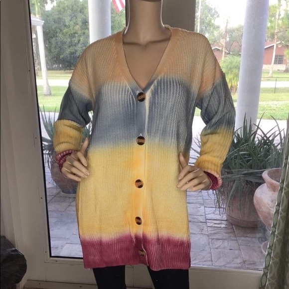 Tie Dye Sweater knit cardigan - Picture 11 of 13